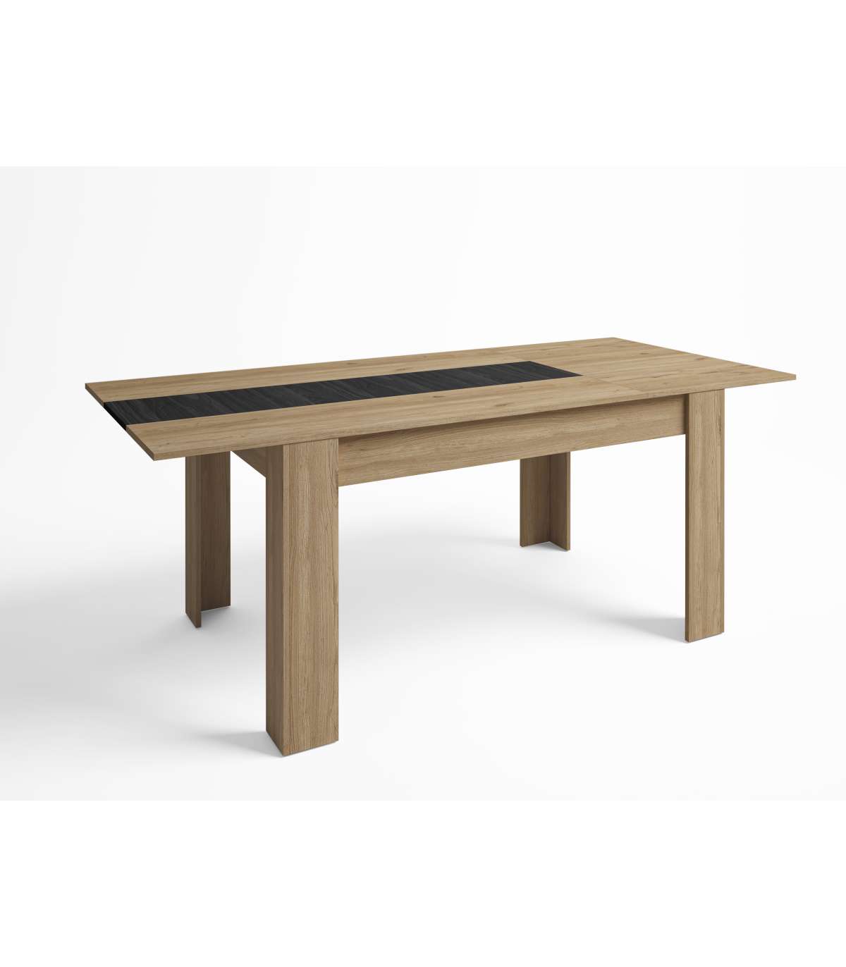 Mesa Comedor Rectangular Extensible Natur Acabado Natural/bocamina, 76cm(alto) 160/220cm(a_2