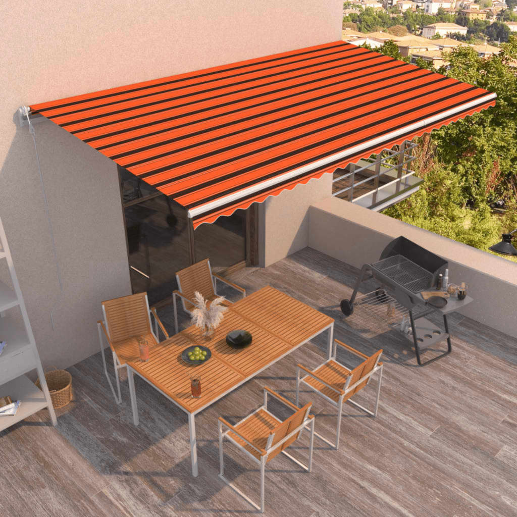 Toldo Automático Retráctil Naranja Y Marrón 600x300 Cm_1