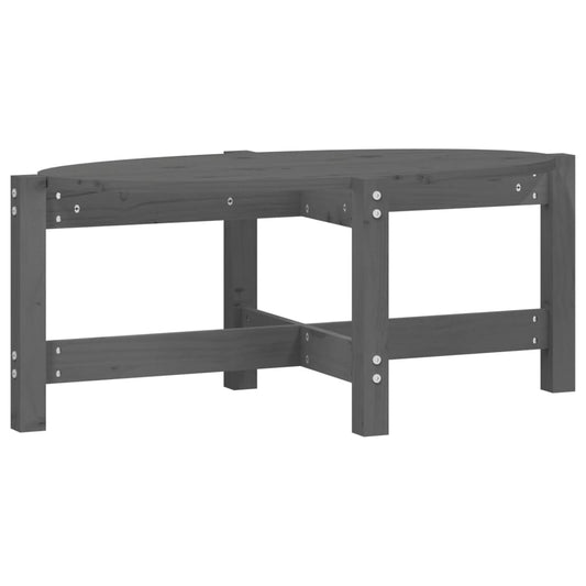 Mesa De Centro De Madera Maciza De Pino Gris 87x48x35 Cm_0