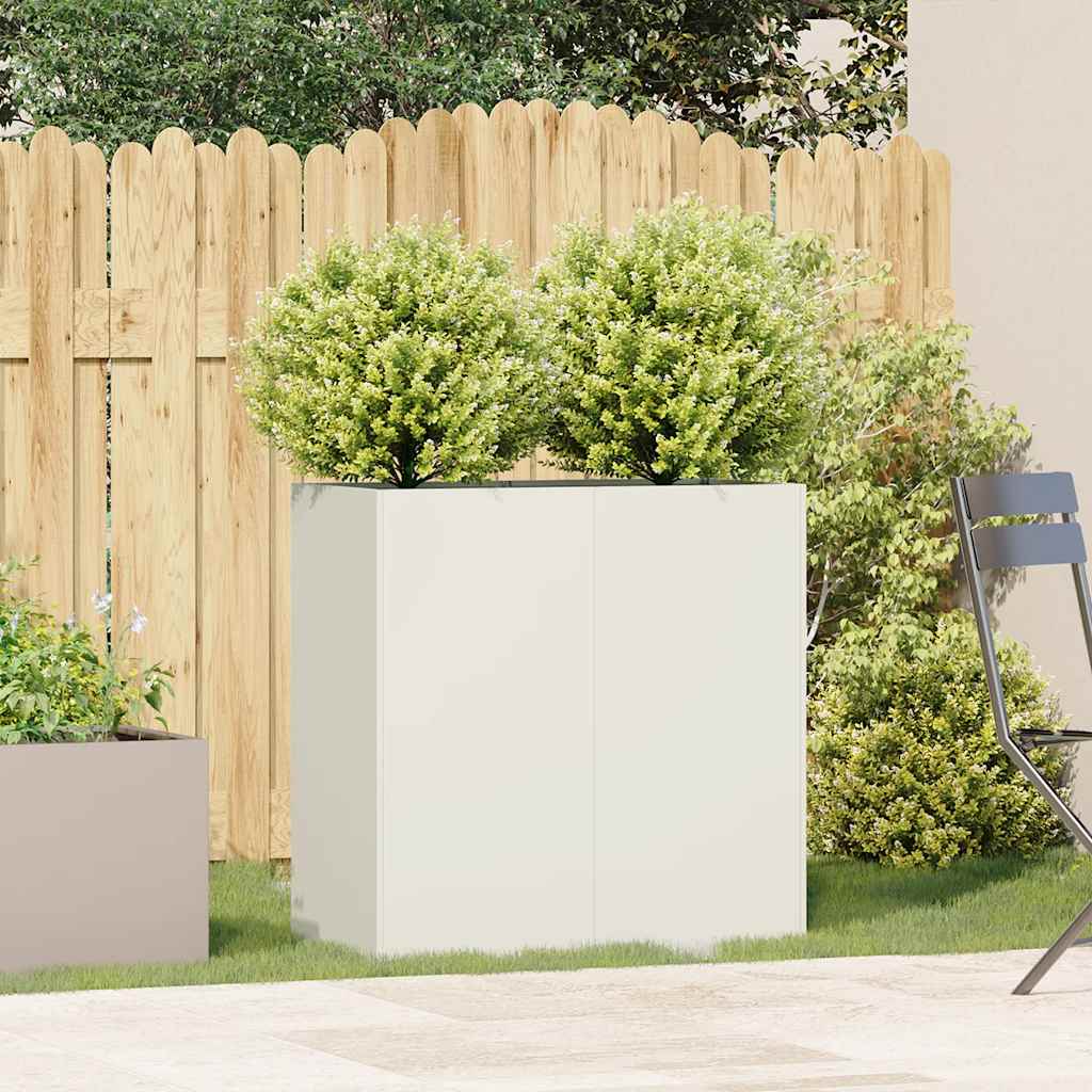 Jardinera De Acero Laminado En Frío Blanco 80x40x80 Cm_2