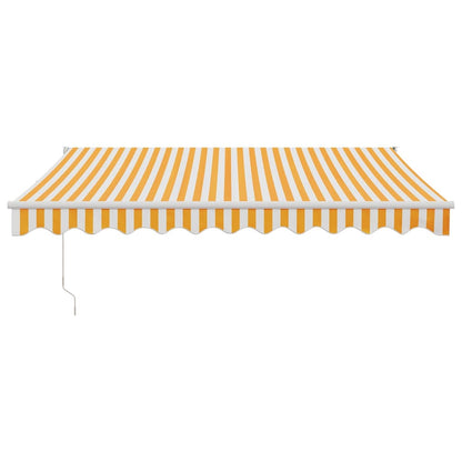 Toldo Retráctil Aluminio Y Tela Amarillo Y Blanco 3,5x2,5 M_2