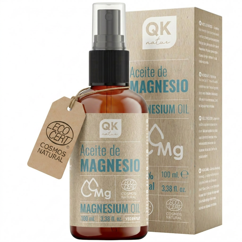 QKnatur - Aceite De Magnesio Spray 100% Puro 100 ml. - Para Deportistas, Relajación Muscular, Sueño, Pies_0