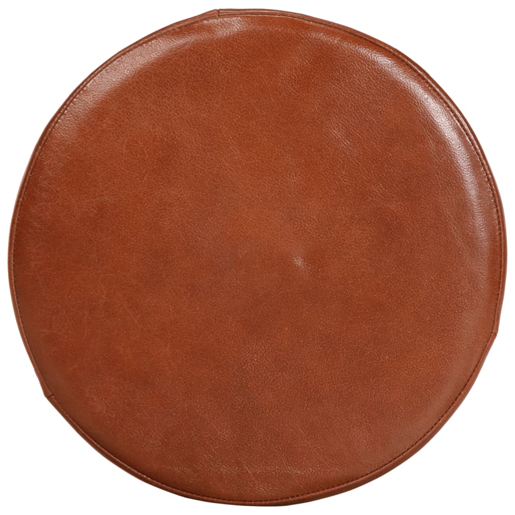 Taburetes De Cocina 2 Uds Cuero Auténtico Madera Maciza Acacia_4