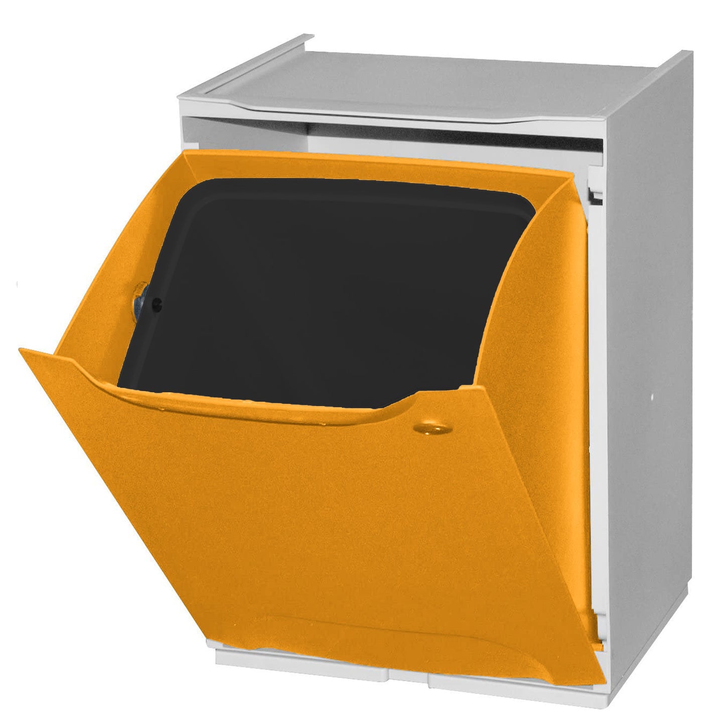 Papelera Reciclaje En Polipropileno Color Amarillo, Con Depósito20 L En El Interior_3