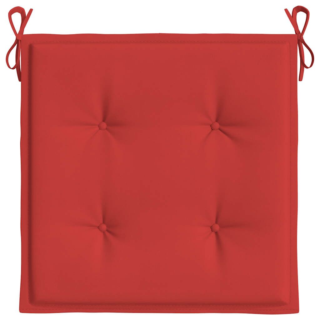 Vidaxl Cojines De Silla De Jardín 2 Uds Tela Oxford Rojo 50x50x4 Cm_4