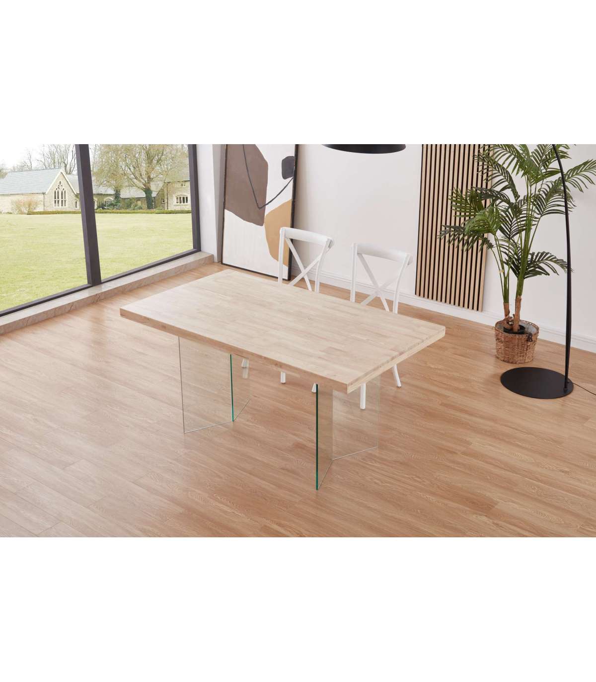 Mesa De Comedor Fija Aire V, Roble Nordish, 77cm(alto) 160cm(ancho) 90cm(largo)_0