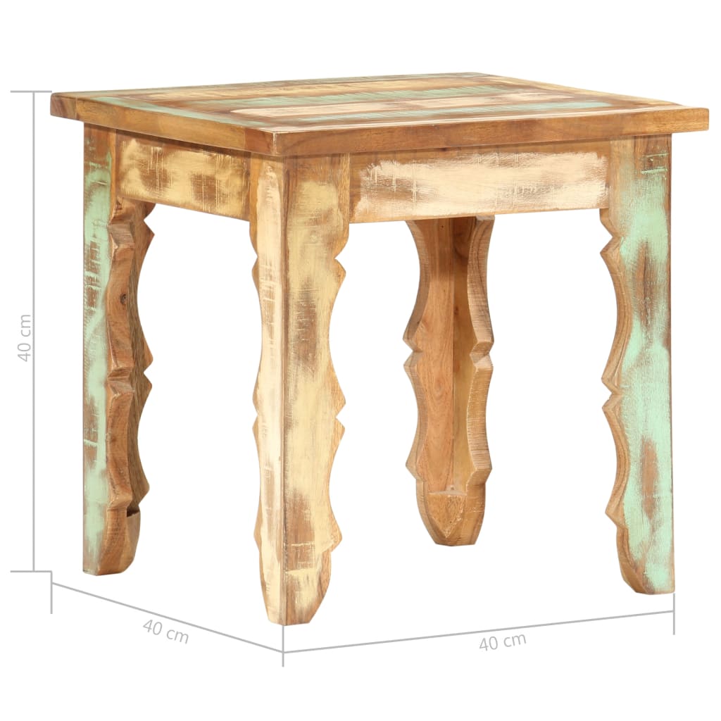 Mesa De Centro De Madera Maciza Reciclada 40x40x40 Cm_2