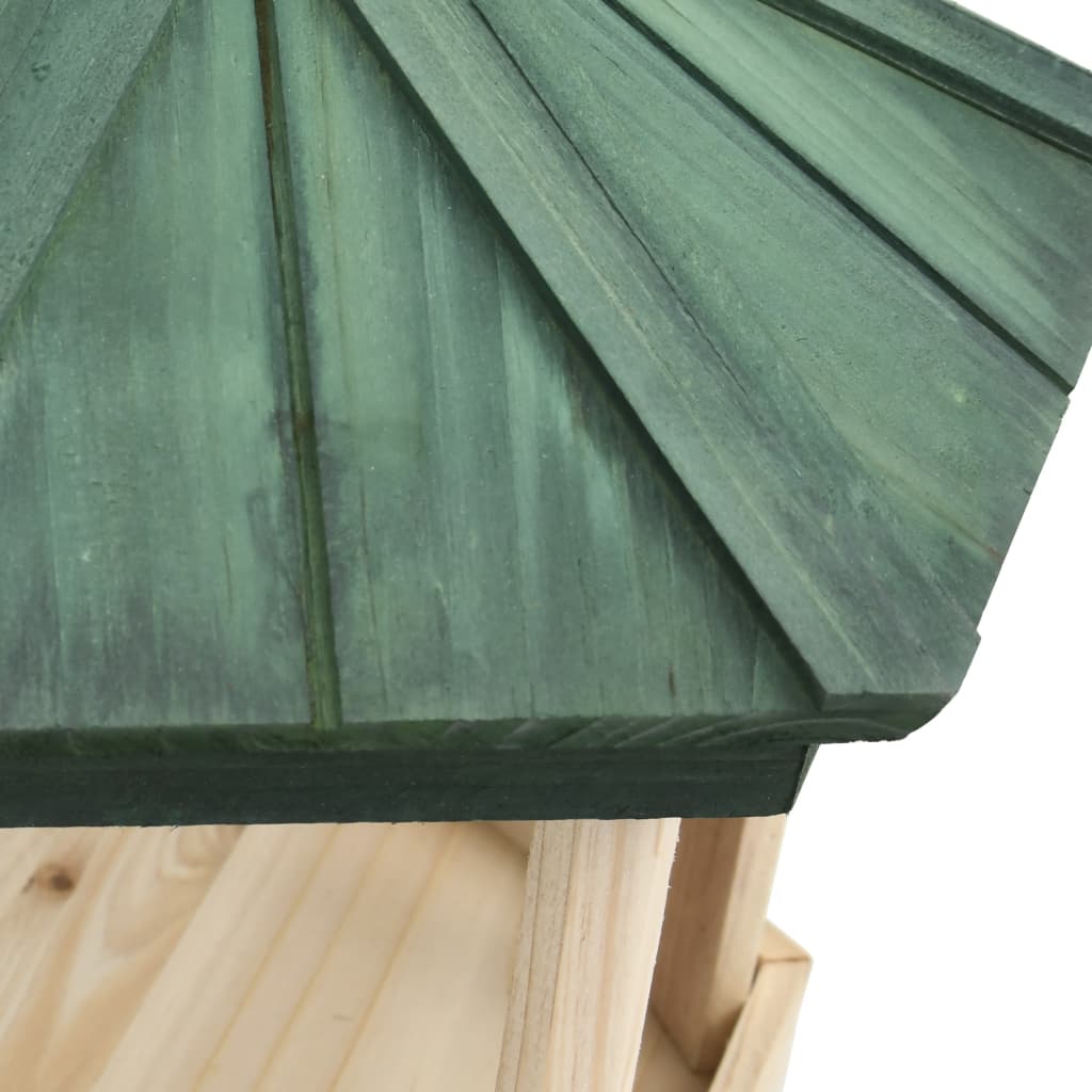 Comedero Para Pájaros De Pie Madera Maciza De Abeto 33x110 Cm / Vetonek_1
