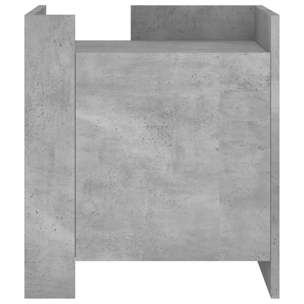 Mesita De Noche Madera De Ingeniería Gris Hormigón 45x50x50 Cm_2