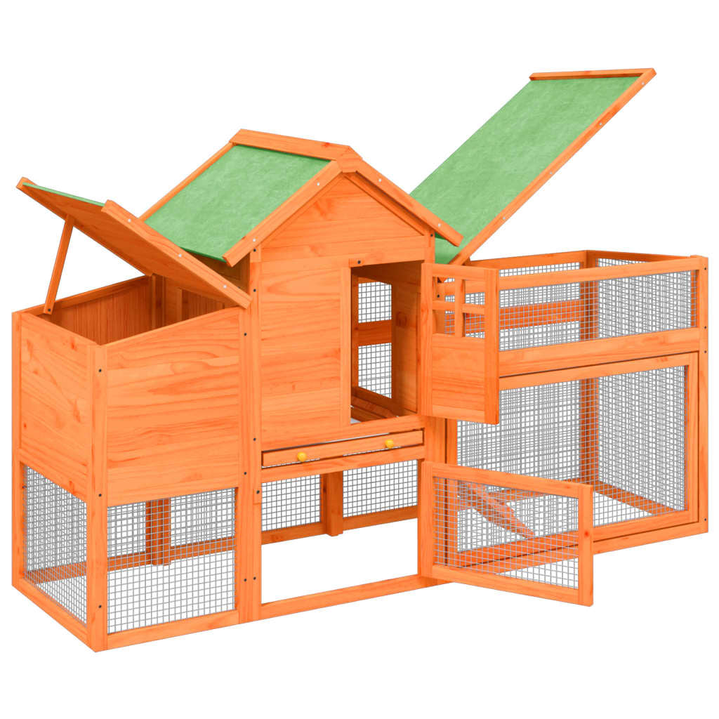 Vidaxl Gallinero Madera Maciza De Pino Marrón 186,5x58,5x113 Cm_3