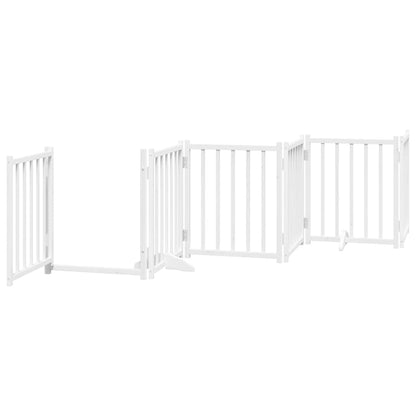 Vidaxl Puerta Para Perros Plegable 9 Paneles Madera Álamo Blanca 450cm_3