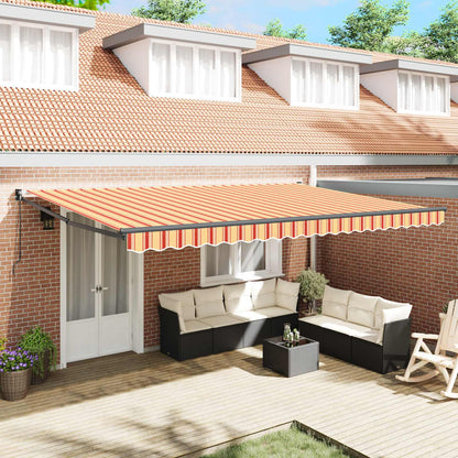 Toldo Retráctil Amarillo Y Naranja 500 X 300 X 165 Cm_1
