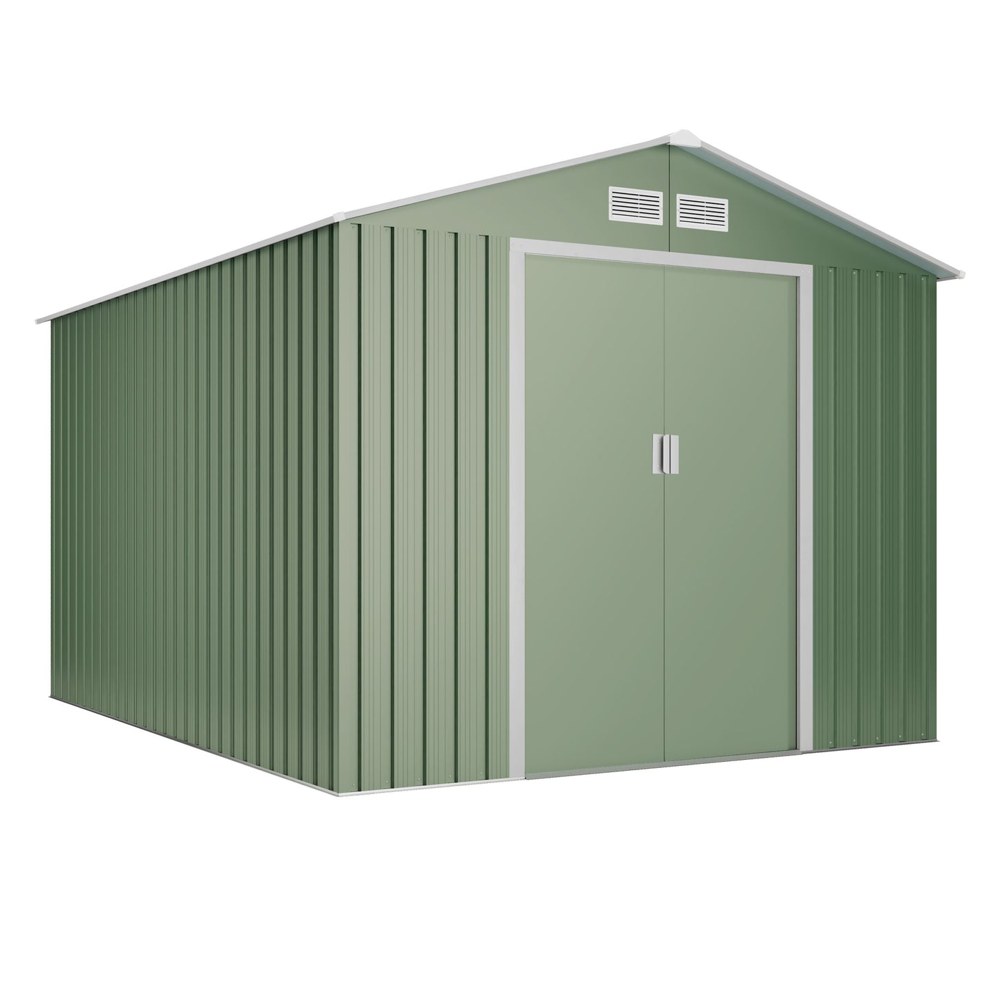 Caseta De Metal Wasabi Light Green L 7,86m2 - Garantía 10 Años - 301 X 261 X 198cm. Cobertizo Jardin_0