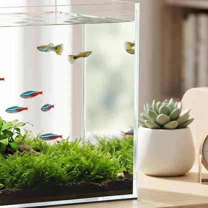 Pawhut Acuario De Pecera 51 L De Cristal Con Alfombrilla Protectora Transparente_4