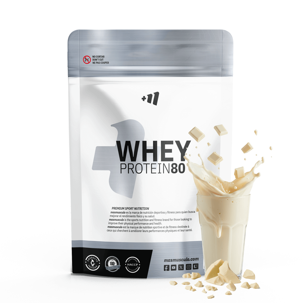 Whey Protein80 - 1kg - Chocolate Blanco - Aumenta La Masa Muscular - Masmusculo_0