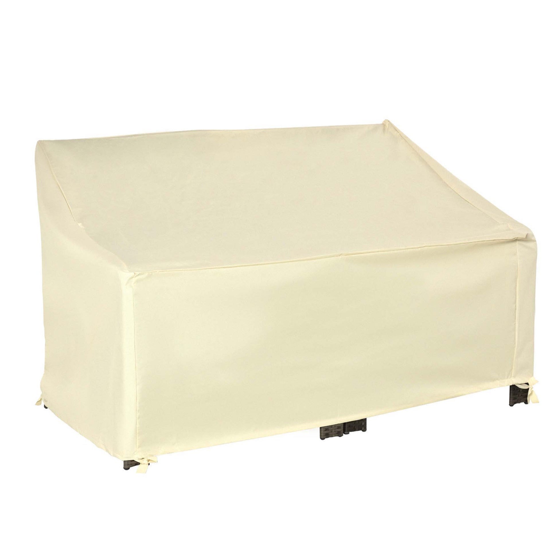 Outsunny Funda Protectora Banco 2 Plazas 140x84x56/94 Cm Tela Oxford 600d Crema_0
