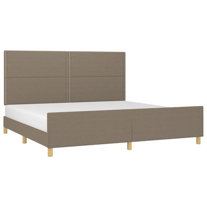 Estructura De Cama Con Cabecero De Tela Gris Taupe 200x200 Cm / Vetonek_2