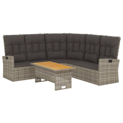 Vidaxl Set De Muebles De Jardín 2 Pzas Cojines Ratán Sintético Gris_0