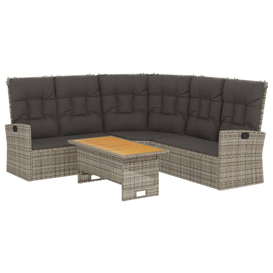 Vidaxl Set De Muebles De Jardín 2 Pzas Cojines Ratán Sintético Gris_0