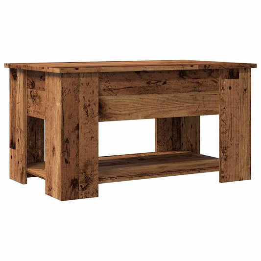 Mesa De Centro Madera De Ingeniería Madera Antigua 79x49x41 Cm_0
