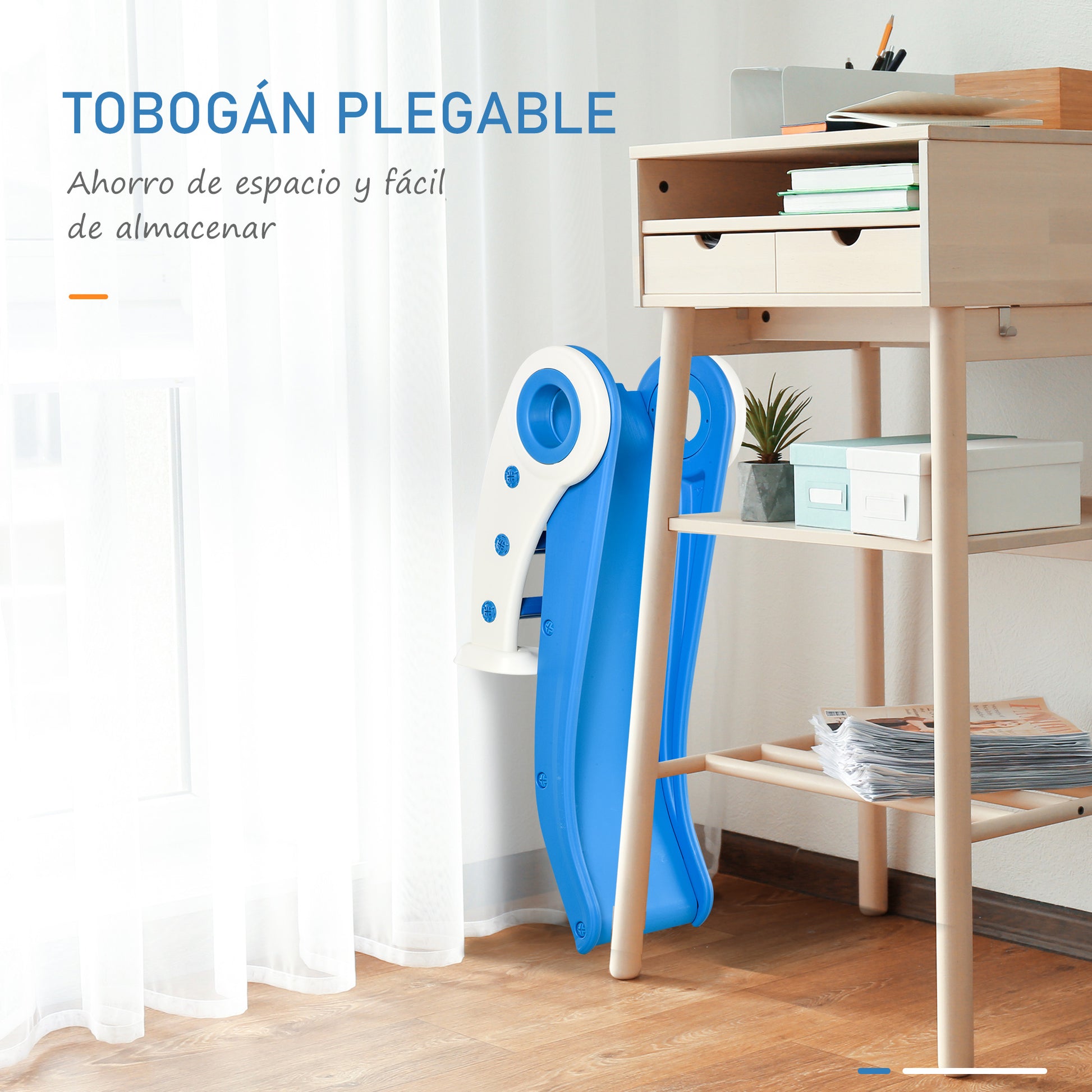 Homcom Tobogán Plegable Para Niños De 18-36 Meses Con Rampa Escalera 120x50x56cm_4