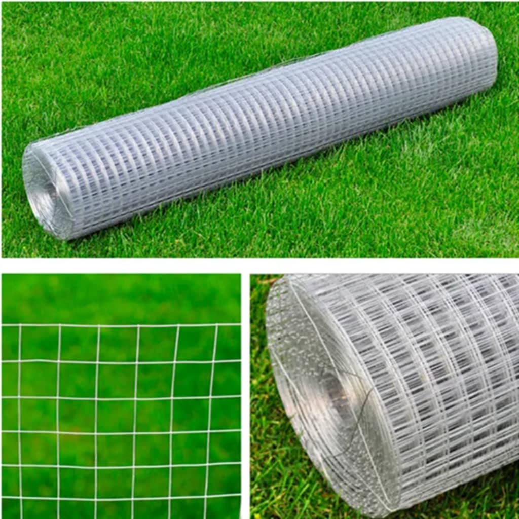 Malla De Alambre Cuadrada Acero Galvanizado Plateado 1x25 M / Vetonek_4