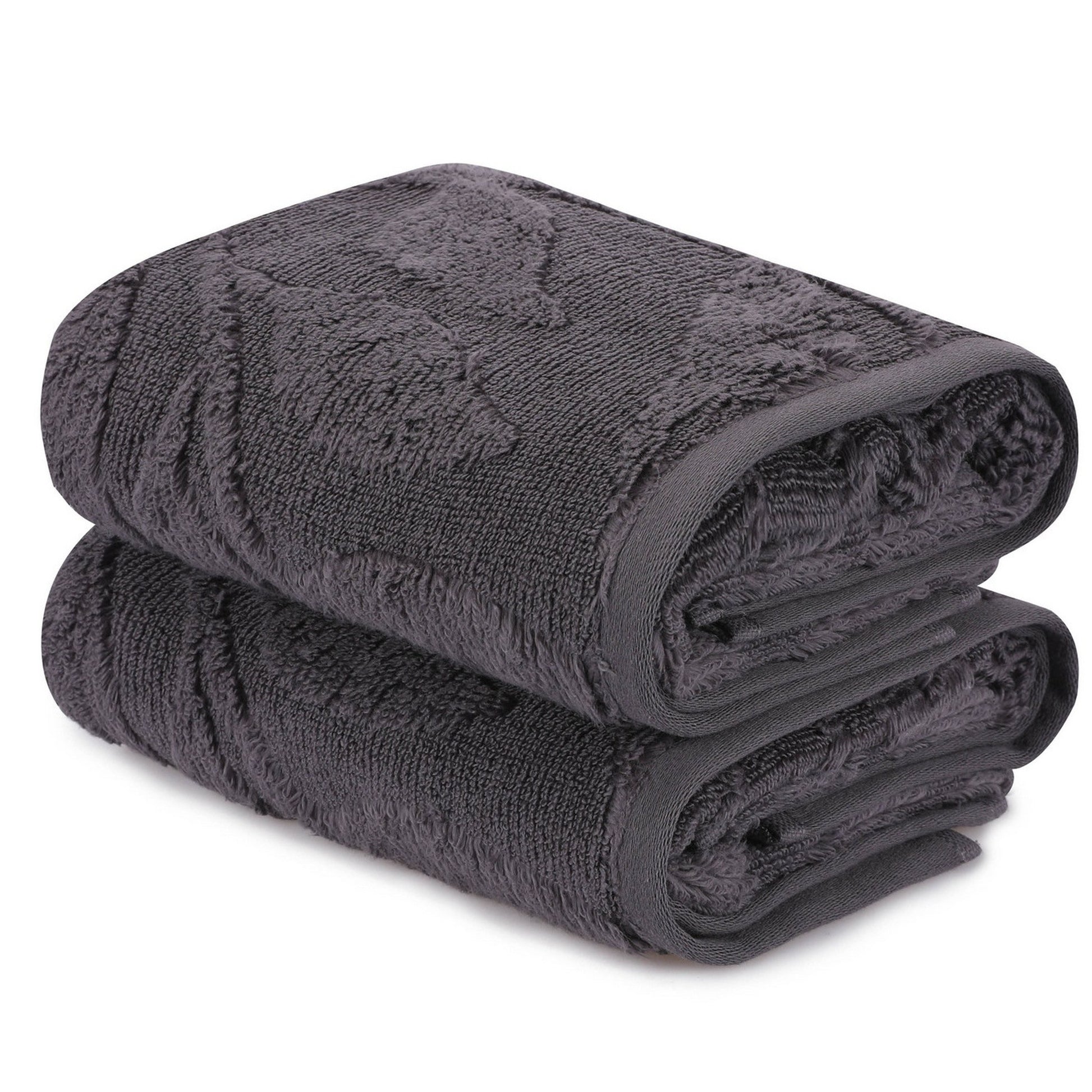 Juego De Toallas De Mano (2 Piezas) Gris Oscuro_0
