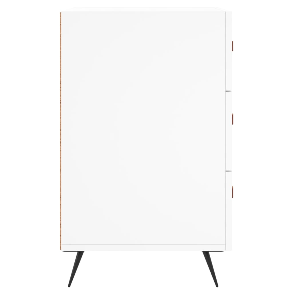 Mesita De Noche Madera De Ingeniería Blanco 40x40x66 Cm_4