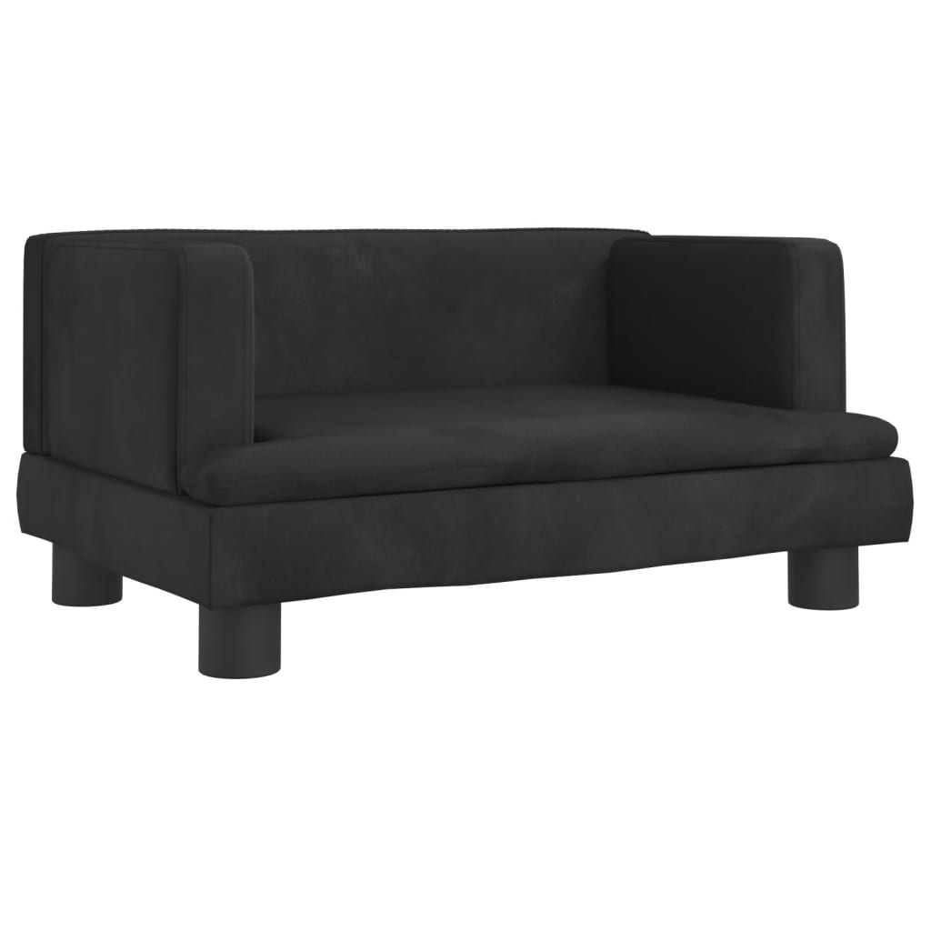 Cama Para Perros De Terciopelo Negro 60x40x30 Cm / Vetonek_3
