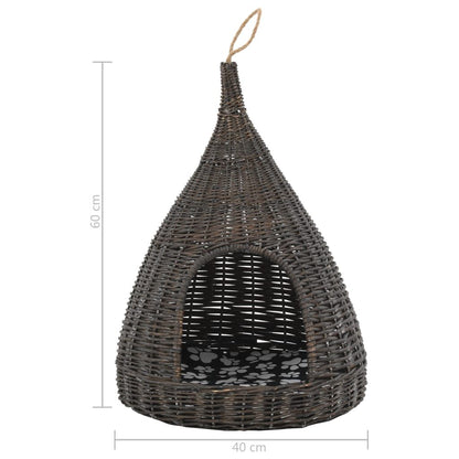 Vidaxl Casa Para Gatos Con Cojín Forma Tipi Sauce Natural Gris 40x60cm_2