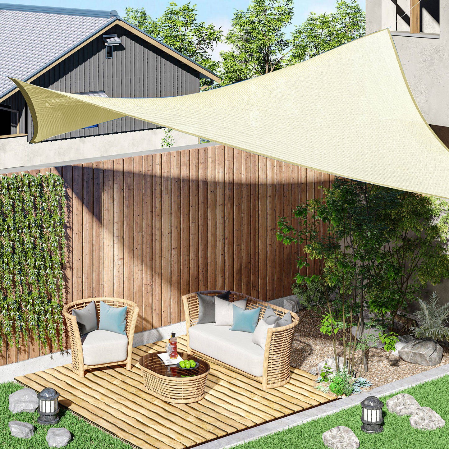 Outsunny Toldo De Vela Sombrilla Parasol Rectángulo Tejido De Poliester 185 G/m²_1
