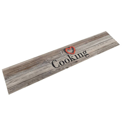Vidaxl Alfombra De Cocina Lavable Terciopelo Cooking Gris 60x300 Cm_0