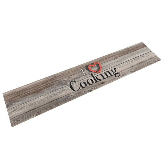 Vidaxl Alfombra De Cocina Lavable Terciopelo Cooking Gris 60x300 Cm_0