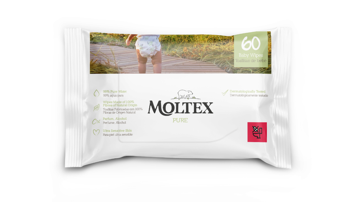 Toallitas Moltex Pure & Nature 60 Uds