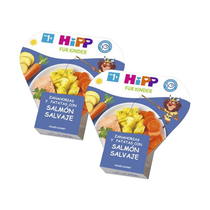 Pack x 2 Zanahorias y patatas con salmón salvaje Bio HIPP 250 g
