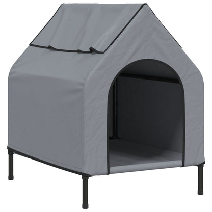 Vidaxl Casa Para Perros Tela Oxford Y Acero Gris Claro_0