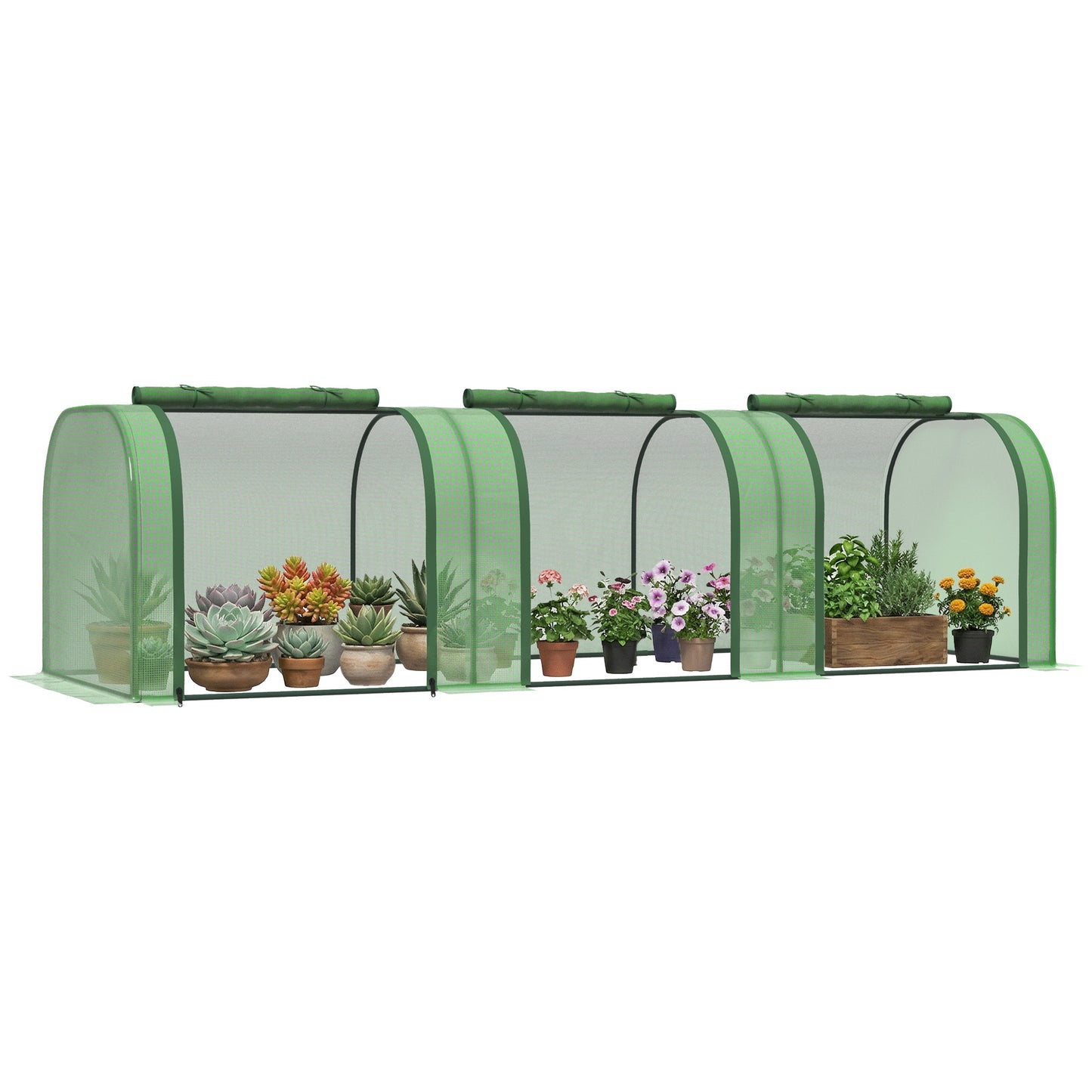 Outsunny Mini Invernadero 295x100x80 Cm Para Jardín Cultivo De Plantas Verde_0