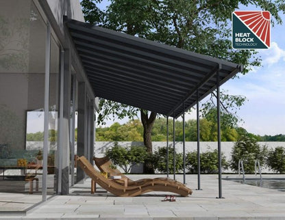 Pérgola adosada Capri 299x980 cm gris Canopia by Palram