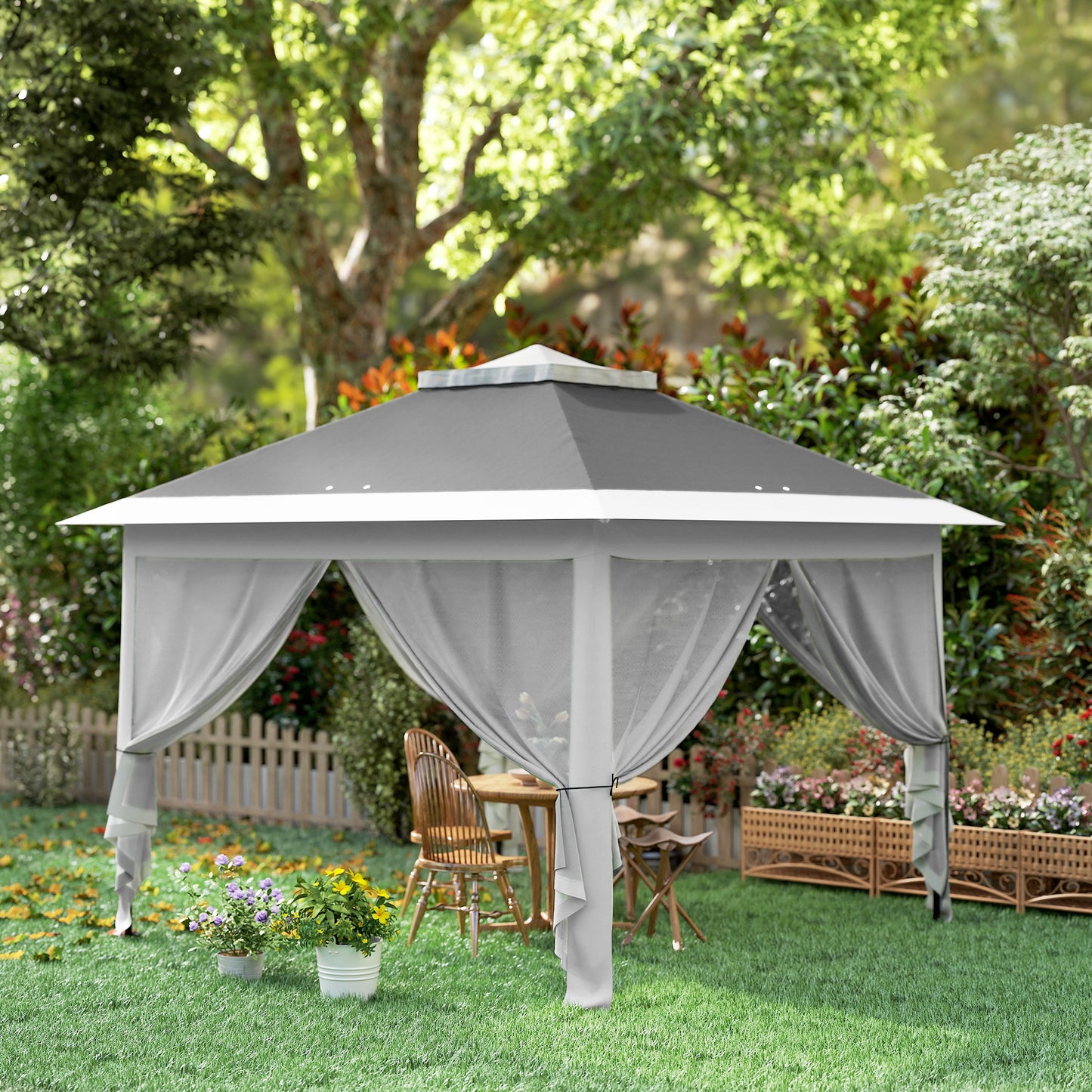 Outsunny Carpa Plegable 3,3x3,3 M Pop-up Altura Ajustable Doble Techo Anti-uv_3