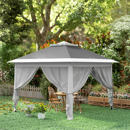 Outsunny Carpa Plegable 3,3x3,3 M Pop-up Altura Ajustable Doble Techo Anti-uv_3