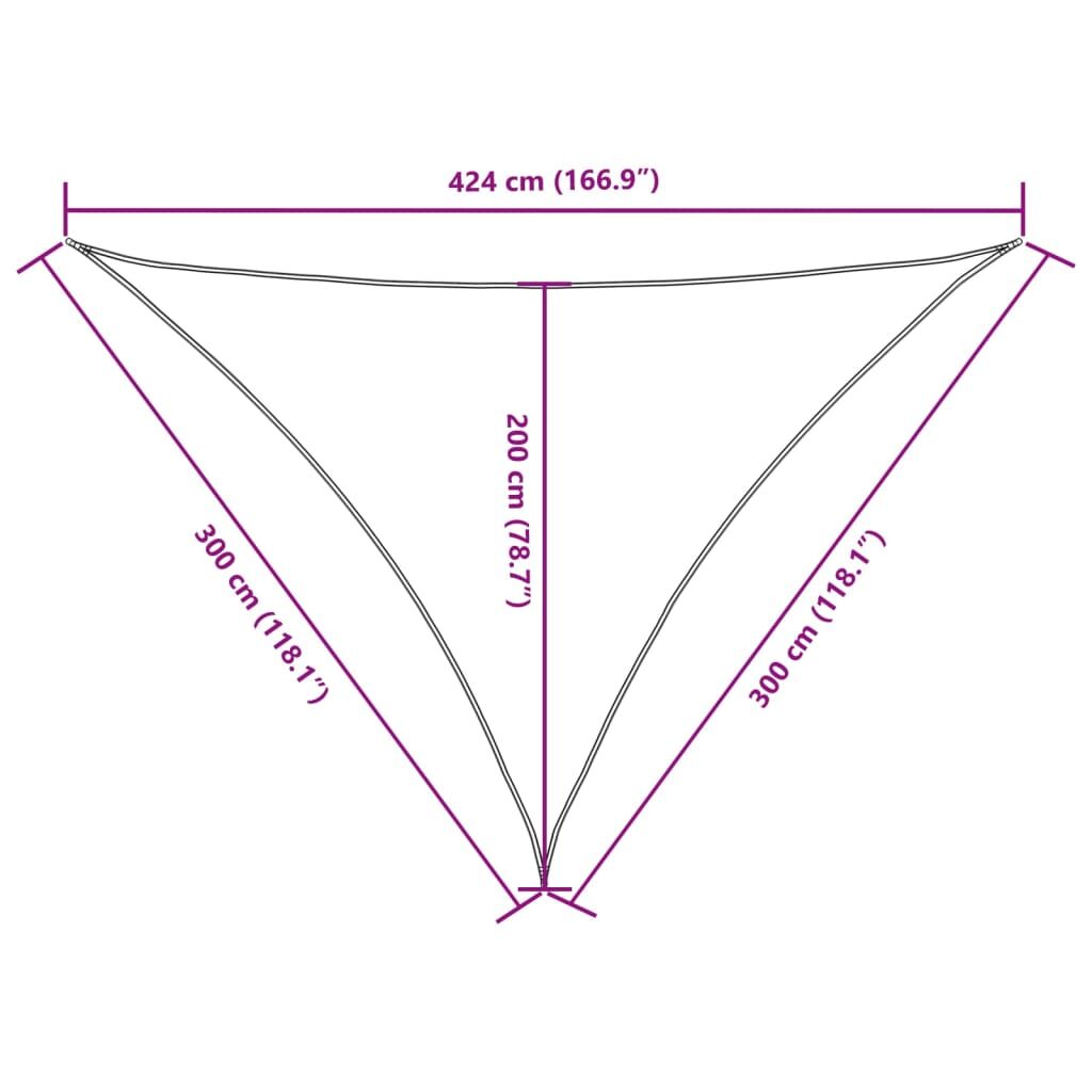 Vidaxl Toldo De Vela Triangular Tela Oxford Blanco 3x3x4,24 M_2