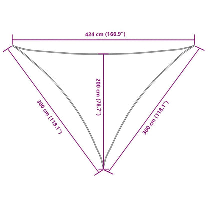 Vidaxl Toldo De Vela Triangular Tela Oxford Blanco 3x3x4,24 M_2