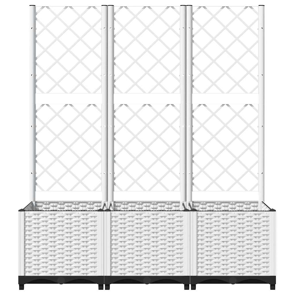 Jardinera Con Enrejado Pp Blanco 120x40x136 Cm_3