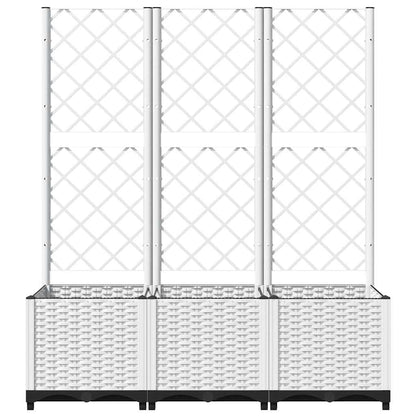 Jardinera Con Enrejado Pp Blanco 120x40x136 Cm_3
