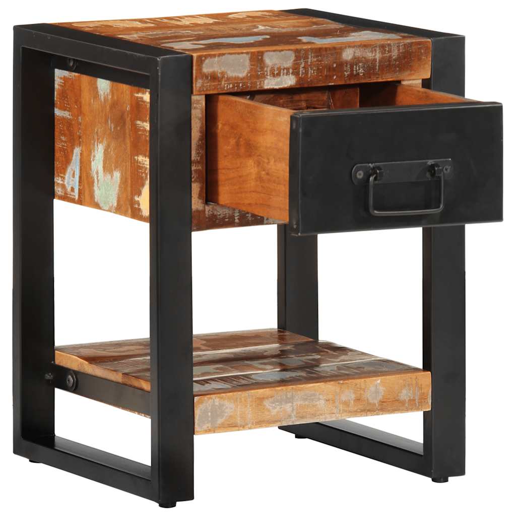 Mesitas De Noche 2 Uds Multicolor Madera Maciza Rugosa Mango_4