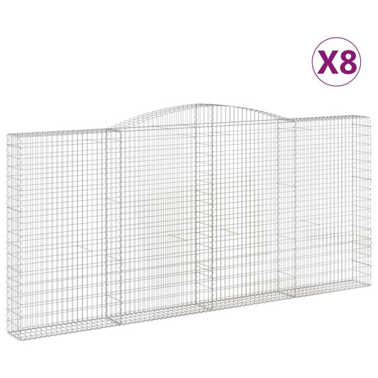 Cestas De Gaviones 8 Uds Forma De Arco Hierro 400x30x180/200 Cm_0
