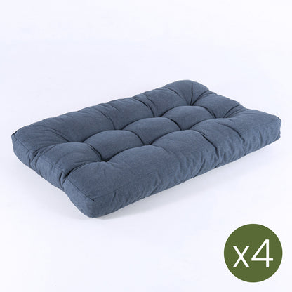 Pack 4 Cojines Asiento Para Palet, Tamaño: 80x120x16 Cm, Olefin Color Azul, Repelente Al Agua_2