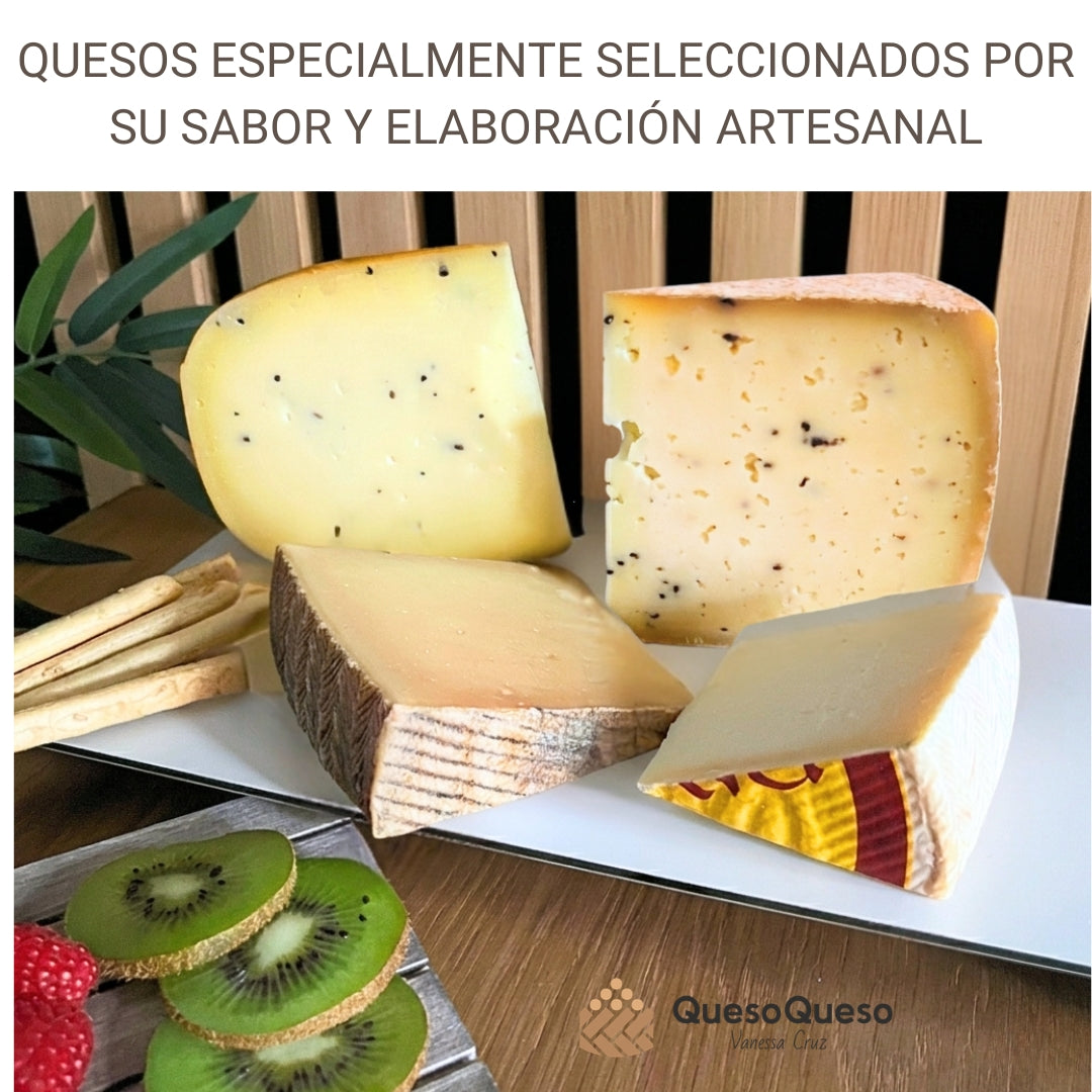 Caja De Quesos | Queso Manchego, Payoyo, Mahon Y Castellano Con Trufa | Regalo Pareja "díselo Con Quesos"_3