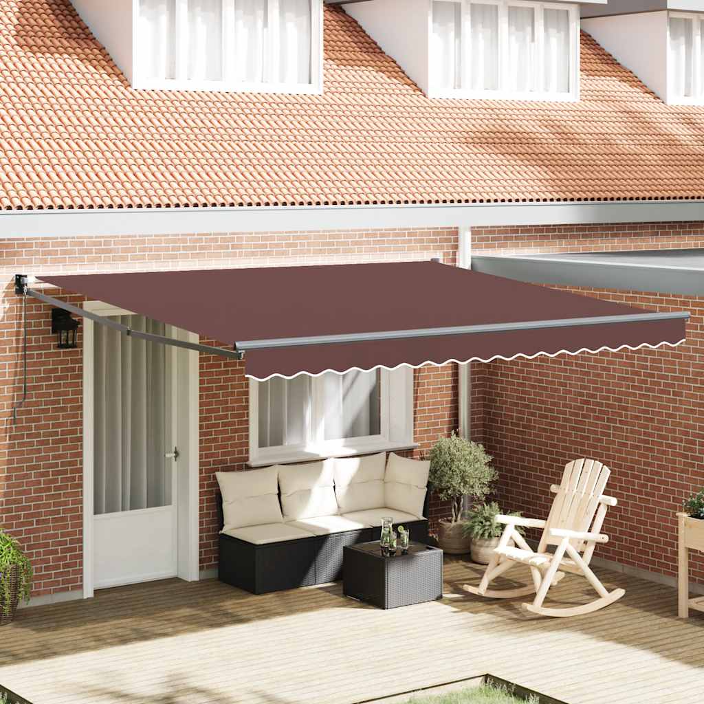 Toldo Retráctil Manual Marrón 400x300 Cm_1