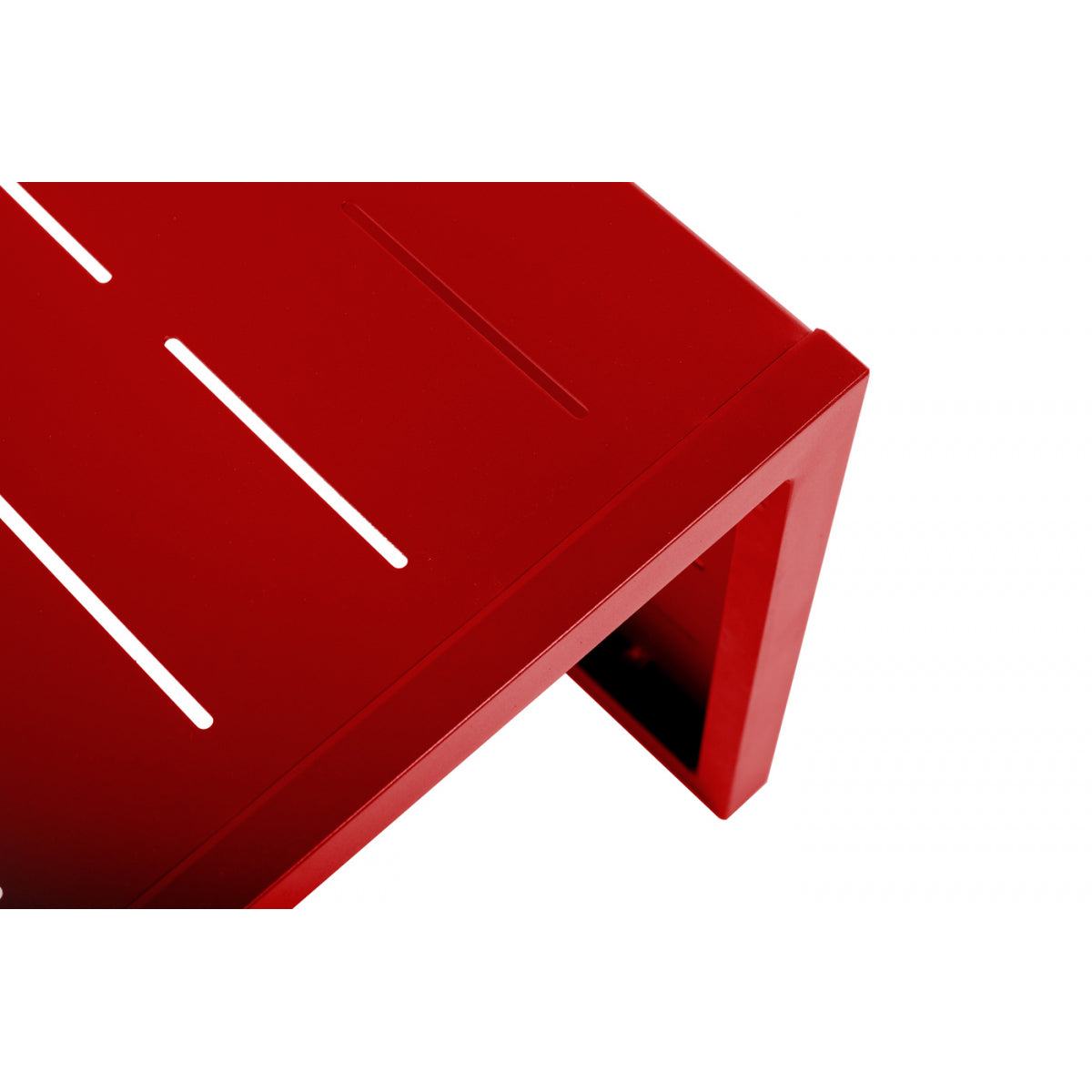 Mesa Auxiliar, Mesa De Jardín Multiposiciones Aluminio Rojo 36x36xh55cm- Mobiliario De Jardín_1